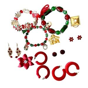 Christmas Themed Jewelry Lot